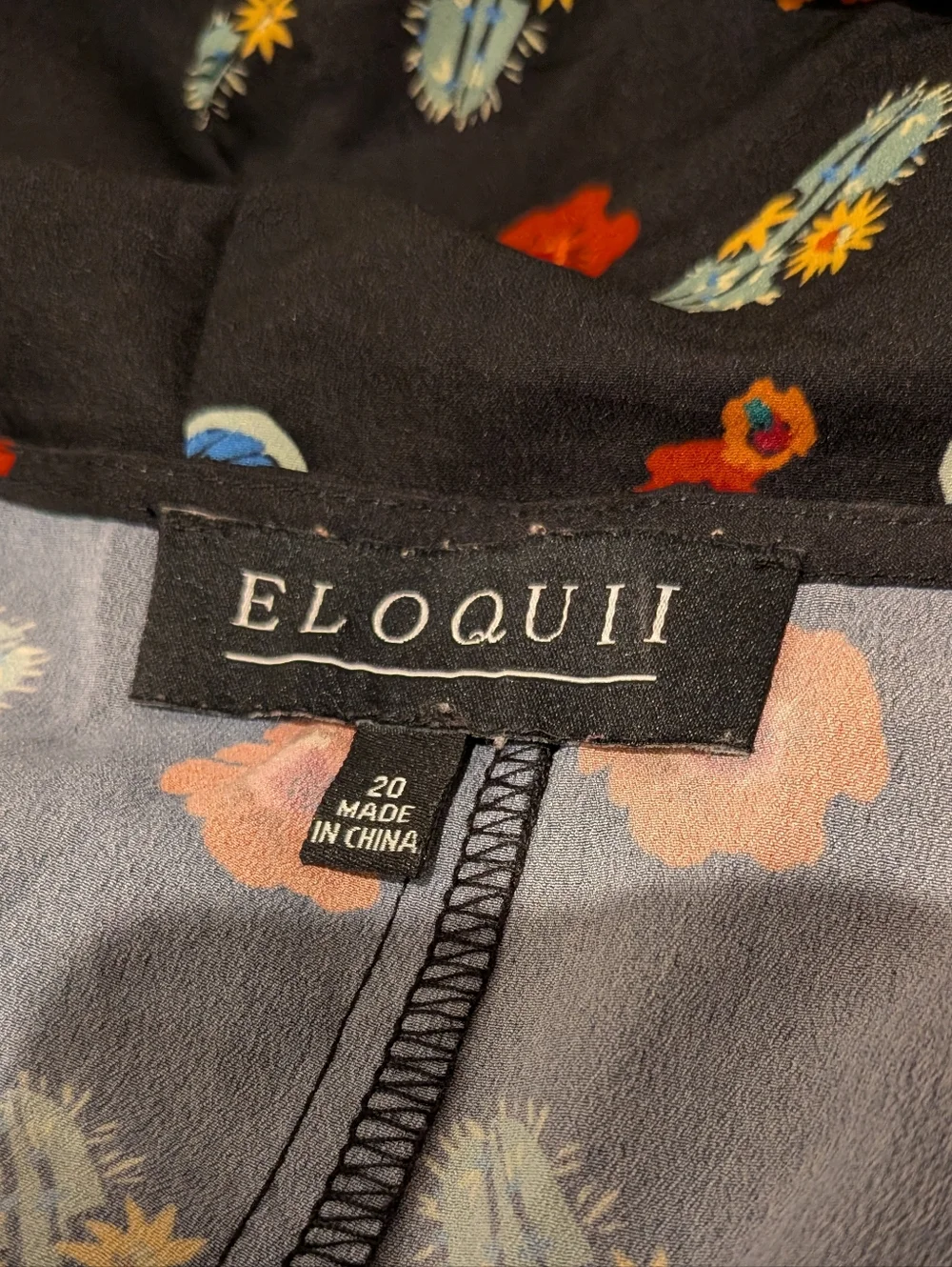 Eloquii Black Cactus & Floral Blouse - 20 - Picture 2 of 7